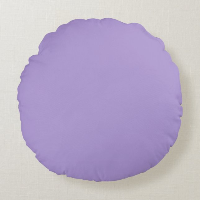 Almofada Redonda Cor Roxo Pastel Claro Sólido (Frente)