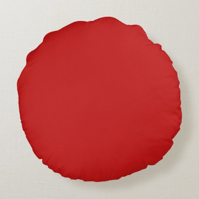 Almofada Redonda Cor Sólido Vermelho Firebrick (Verso)