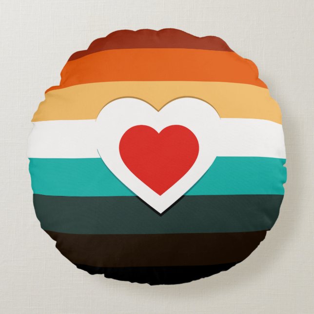 Almofada Redonda Coração de Gradiente (Frente)
