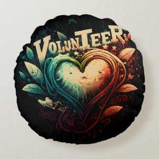Almofada Redonda Coração voluntário