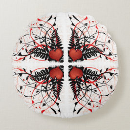 Almofada Redonda Corações de Estilos Clássicos