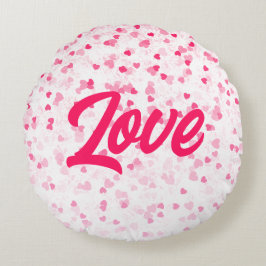Almofada Redonda Corações e Amor do namorados