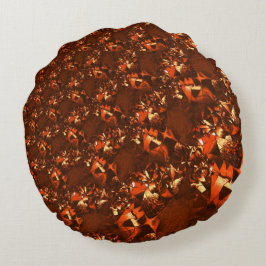 Almofada Redonda Coral brilhante e acastanhado