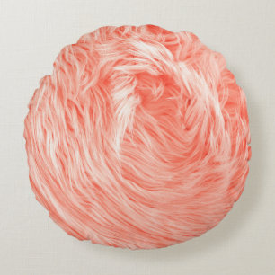 Almofada Redonda Coral Fluffy Pele: Tendência 2019.