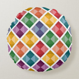 Almofada Redonda Corante Colorido Padrão de Diamante Sacos de Tota