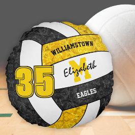 Almofada Redonda cores da equipe de vôlei das raparigas de ouro pre