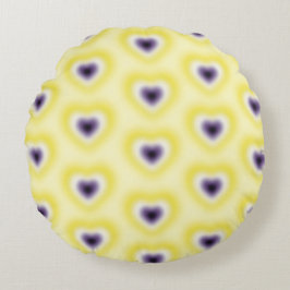 Almofada Redonda Cores de sinalizador não binário em um coração des