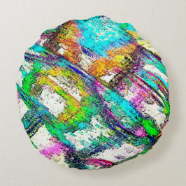 Almofada Redonda Cores vívidas - Rústicas e ásperas como as nuvens