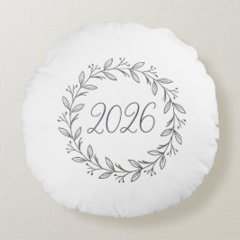 Almofada Redonda Coroa de Louro Minimalista 2026