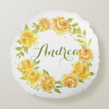 Coroa Floral de Aquarela Amarela para Berçário de 