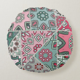 Almofada Redonda Corpo Árabe Indiano Quilt Vintage