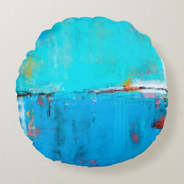 Almofada Redonda Correspondência Blues 5 (Frente)