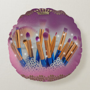 Almofada Redonda Cosméticos Makeup Brush Glamor
