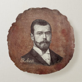 Almofada Redonda Costume de bicicleta de galhardetes de dupla face 