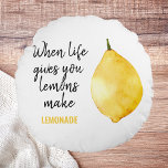 Almofada Redonda Cota Amarelo Limão Engraçado Moderno<br><div class="desc">Cota Amarelo Limão Engraçado Moderno</div>