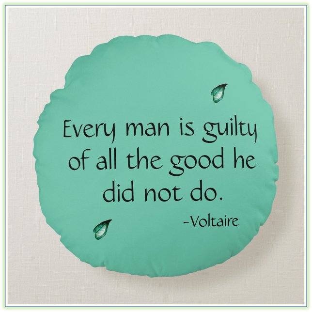 Almofada Redonda Cotação Inspiracional Voltaire (Criador carregado)