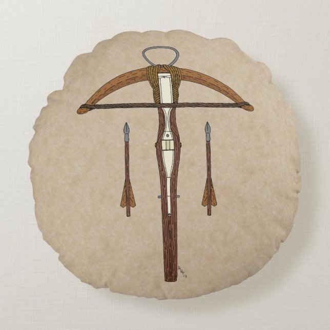 Almofada Redonda Cotovelo medieval com parafusos (Frente)