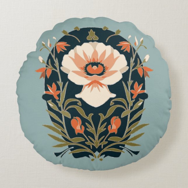 Almofada Redonda Country Cottage Floral (Frente)