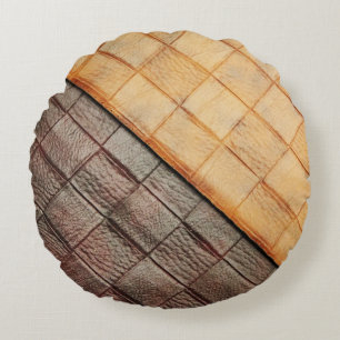 Almofada Redonda couro-weave