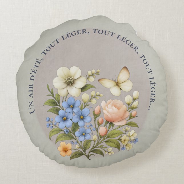 Almofada Redonda coussin boho un air d'été botanique (Verso)