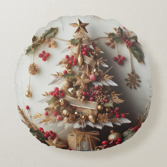 Almofada Redonda Coussin Rectangle Merry Christmas for all (Frente)