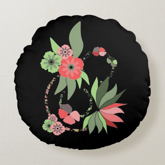 Almofada Redonda Coussin rond fleuri (Frente)