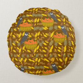 Almofada Redonda Coussin Rond Motif Citrouilles d'Automne