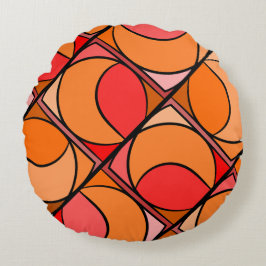 Almofada Redonda Coussin rond seventies orange