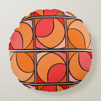 Almofada Redonda Coussin rond seventies orange
