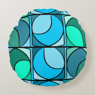 Almofada Redonda Coussins rond seventies bleu