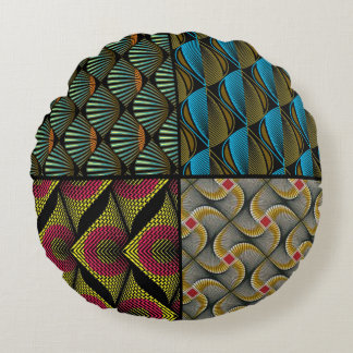 Almofada Redonda Coussins rond Wax Africain