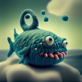 Almofada Redonda Coussins Rond Wool Monster