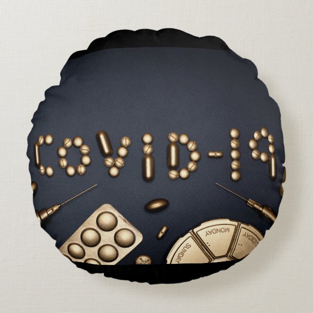 Almofada Redonda Covid-19 (Frente)