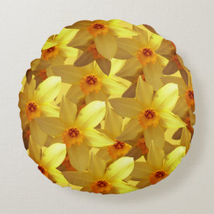 Almofada Redonda Coxim da flor dos Daffodils