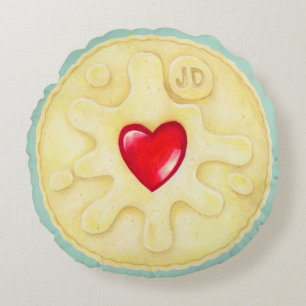 Almofada Redonda Coxim redondo do biscoito Jammy de Dodger