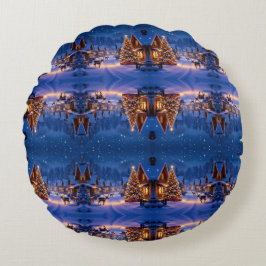 Almofada Redonda Cozy Christmas Throw  Round Pillow