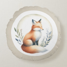 Almofada Redonda Cozy Critter - Fox Illustration