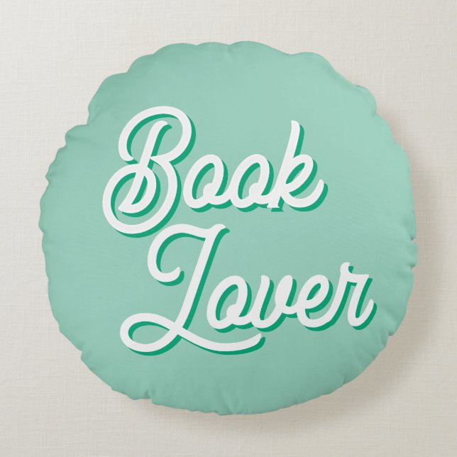 Almofada Redonda Cozy Green Book Lover Round Throw Pillow (Frente)
