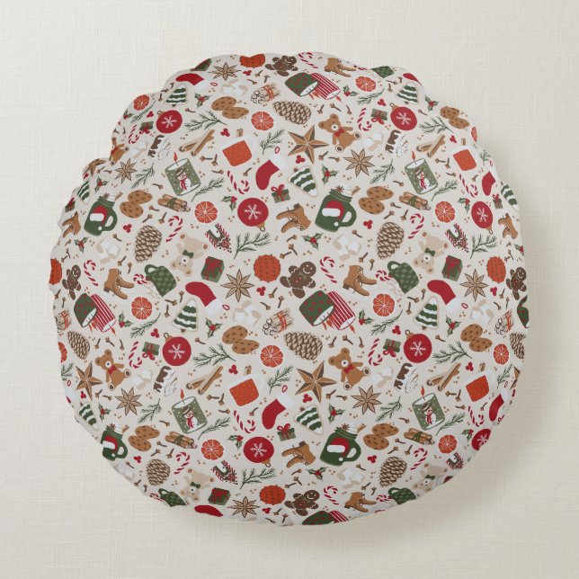 Almofada Redonda Cozy Natal & Spice (Frente)