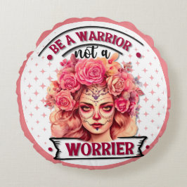 Almofada Redonda Crânio rosa e Bonito