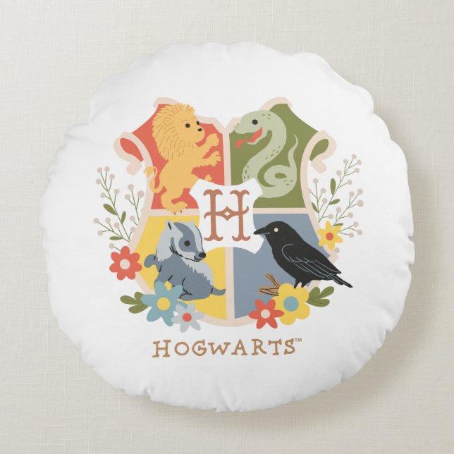 Almofada Redonda Crest HOGWARTS™ Magical Blooms (Frente)