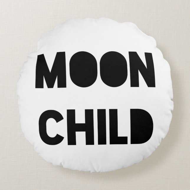 Almofada Redonda Criança da lua (Frente)