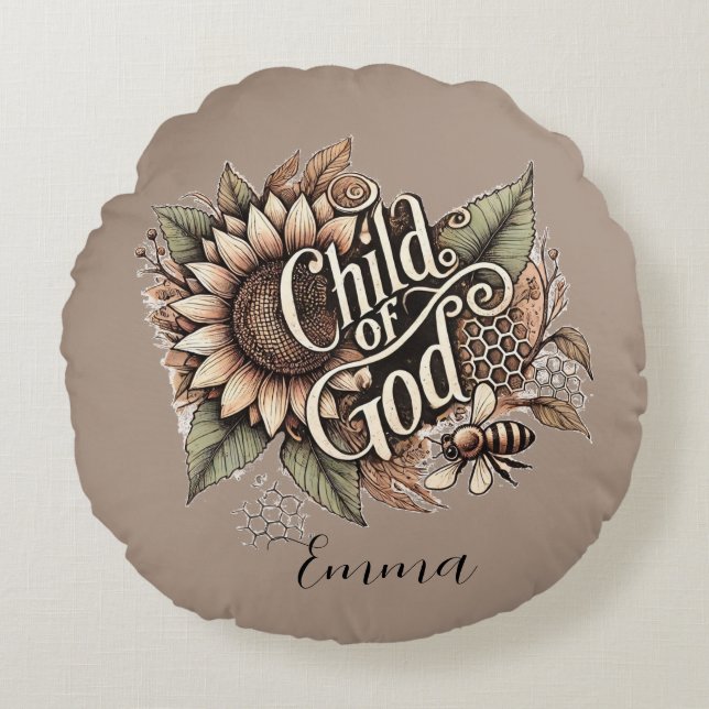 Almofada Redonda Criança de Deus (Frente)