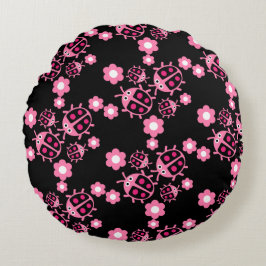 Almofada Redonda Crianças Coccinellidae ladybug