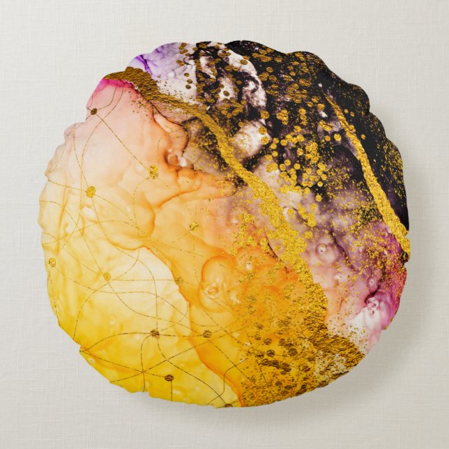 Almofada Redonda Criatividade transparente. Abstrato nuvens - ART.  (Frente)