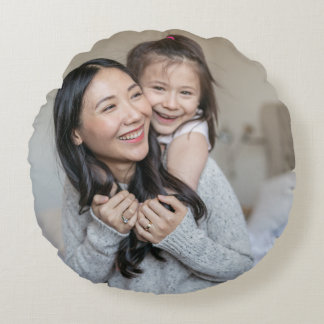 Almofada Redonda Crie Sua Própria Foto Personalizada Mamãe e Eu