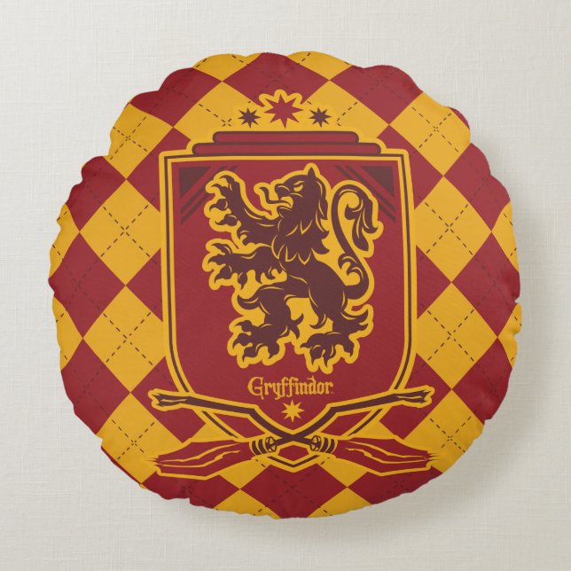 Almofada Redonda Crista de Harry Potter | Gryffindor QUIDDITCH™ (Frente)