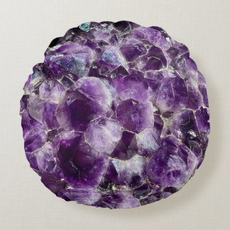 Almofada Redonda Cristal de Âmbar Roxo