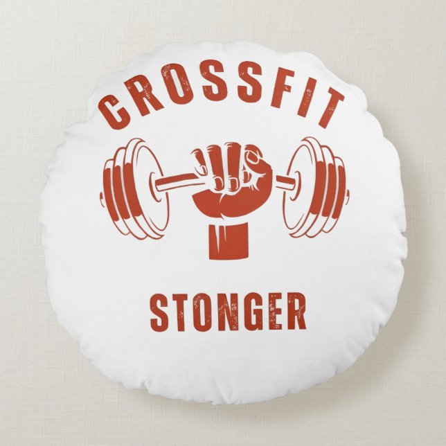 Almofada Redonda CrossFit Stronger--Power & Strength Mindset (Frente)