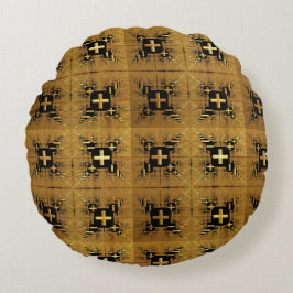 Almofada Redonda Cruzamentos Fractais do ouro